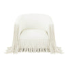 Shag Me Ivory Performance Vegan Leather Swivel Chair Model: TOV-S68326