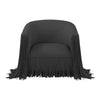 Shag Me Black Performance Vegan Leather Swivel Chair Model: TOV-S68327