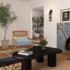Harlow Rattan Dusty Blue Velvet Chair Model: TOV-S68448