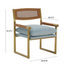 Harlow Rattan Dusty Blue Velvet Chair Model: TOV-S68448