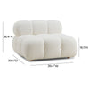 Calliope Cream Vegan Shearling Modular Armless Chair Model: TOV-S68920