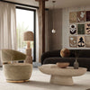 Austin Oat Upcycled Fabric Swivel Chair Model: TOV-S68989