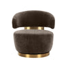 Austin Chocolate Brown Upcycled Fabric Swivel Chair Model: TOV-S68990