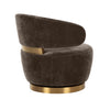 Austin Chocolate Brown Upcycled Fabric Swivel Chair Model: TOV-S68990