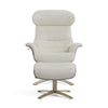 Divani Casa Abrons Mid Century Modern Light Grey Leather Lounge Chair & Ottoman Model VGKK-A928-LTGRY