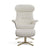 Divani Casa Abrons Mid Century Modern Light Grey Leather Lounge Chair & Ottoman Model VGKK-A928-LTGRY