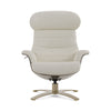 Divani Casa Abrons Mid Century Modern Light Grey Leather Lounge Chair & Ottoman Model VGKK-A928-LTGRY