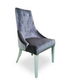 Charlotte Grey Velour & White High Gloss Dining Chair (Set Of 2) Model VGUNAC031-GRYWHT
