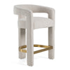Modrest Adam Modern Beige Fabric & Brass Counter Chair Model VGMY-3713-26-BGE