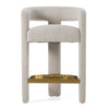 Modrest Adam Modern Beige Fabric & Brass Counter Chair Model VGMY-3713-26-BGE