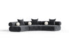 Divani Casa Simpson Contemporary Dark Grey Fabric Curved Modular Sectional Sofa With Throw Pillows 3 Piece Sectional Model VGOD-ZW-23018-GRY-MOD-3-Piece Sectional