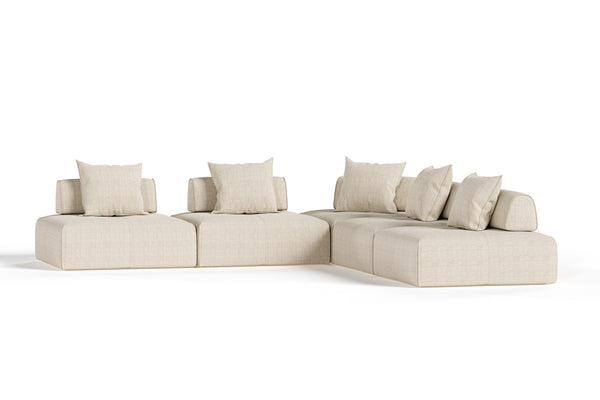 Divani Casa Mondo Modern Modular Beige Fabric Sectional Sofa 5 Piece Sectional Model VGOD-ZW-22033-MOD-BGE-5-Piece Sectional