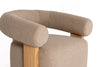 Modrest Alamo Modern Beige Faux Sheepskin & Oak Accent Chair Model VGMY-1385-TOAST