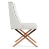 Modrest Alexia - Modern White + Rosegold Dining Chair