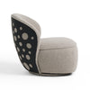Divani Casa Allis Glam Grey And Black Fabric Swivel Accent ChairModel VGOD-ZW-21089-GRY-C