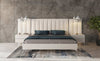 Nova Domus Angela - Eastern King Italian Modern White Eco Leather Bed w/ Nightstands and Wings
