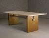 Modrest Angus - Modern Cream Ash + Gold Dining Table