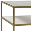 Higgins Brass Finish and Natural Marble Side TableModel AR013B