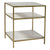 Higgins Brass Finish and Natural Marble Side TableModel AR013B