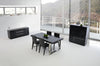 A&X Skyline Modern Black Crocodile Lacquer Extendable Dining Table