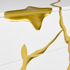 Modrest Aspen Modern Wide White and Gold Nightstand