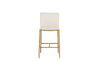 Modrest Atlanta Modern Off White Fabric & Brass Counter Chair Model VGMY-3739-26-WHT