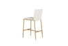 Modrest Atlanta Modern Off White Fabric & Brass Counter Chair Model VGMY-3739-26-WHT