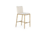 Modrest Atlanta Modern Off White Fabric & Brass Counter Chair Model VGMY-3739-26-WHT