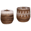 Lina Natural Finish with White Accents Basket Set Of 2Model ATP014