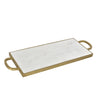 Lexie Brass Finish and Natural White Marble Tray Model AU054