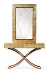 A&X Aversa - Gold Crocodile Console Table & Mirror