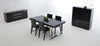 A&X Skyline Modern Black Crocodile Lacquer Extendable Dining Table