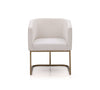 Modrest Yukon Modern White Fabric and Antique Brass Dining Chair