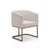 Modrest Yukon Modern White Fabric and Antique Brass Dining Chair