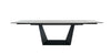Modrest Baldwin - Modern Grey Ceramic & Black Metal Extendable Dining Table