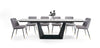 Modrest Baldwin - Modern Grey Ceramic & Black Metal Extendable Dining Table