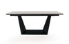 Modrest Baldwin - Modern Grey Ceramic & Black Metal Extendable Dining Table
