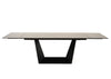 Modrest Baldwin - Modern Black Ceramic & Black Metal Extendable Dining Table