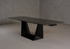 Modrest Baldwin - Modern Black Ceramic & Black Metal Extendable Dining Table