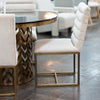 Modrest Barker - Modern Beige & Brush Gold Dining Chair (Set of 2)