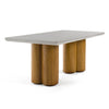 Modrest Bateman - Modern Faux Concrete + Walnut Dining Table