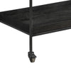 Cortana Black Wood Finish, Gunmetal Iron, and White Marble Bar CartModel BB144