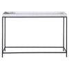 Vanz White Marle Top and Gunmetal Iron Finish Console TableModel BB175