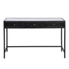 Alaina White Marble, Antique Black Finish with Brass Hardware Desk Model BB198