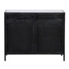 Adeliza White Marble, Antique Black Finish with Brass Hardware Sideboard Model BB200