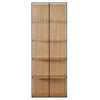 Gerald Natural Wood Finish with Matte Black Metal Bookcase Model BB212