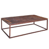 Old Antique Lacquer Teak Plank Coffee Table On Iron Base Model BC035