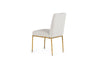 Modrest Beasley Modern Off White Linen & Brass Dining Chair Model VGMY-3756-WHT