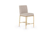 Modrest Beasley Modern Beige Linen & Brass Counter Chair Model VGMY-3756-26-BGE