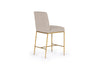 Modrest Beasley Modern Beige Linen & Brass Counter Chair Model VGMY-3756-26-BGE